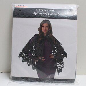 Way To Celebrate Adult Women's Halloween One Size Black Spider Web Cape